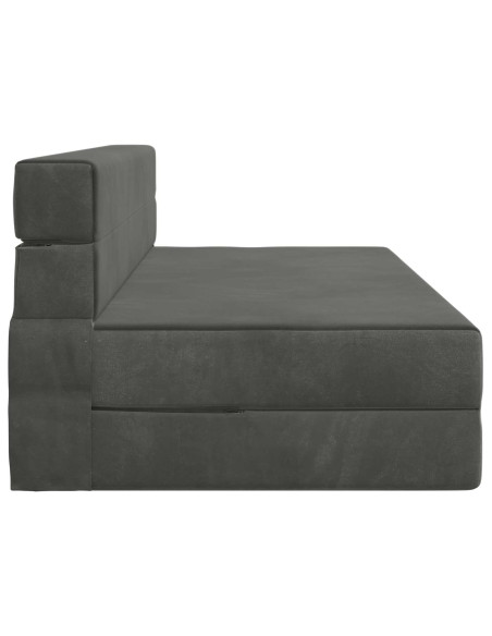Divano Letto Pieghevole Grigio scuro 203 x 152 x 15 cm Velluto