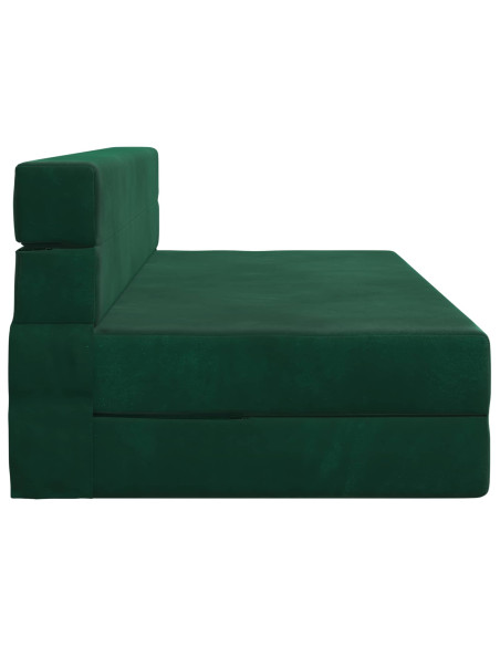 Divano Letto Pieghevole Verde Scuro 203 x 152 x 15 cm Velluto