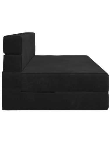 Divano Letto Pieghevole Nero 203 x 152 x 15 cm Velluto