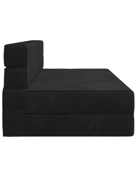 Divano Letto Pieghevole Nero 203 x 152 x 15 cm Velluto