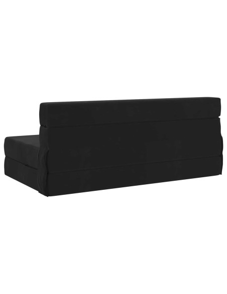 Divano Letto Pieghevole Nero 203 x 152 x 15 cm Velluto