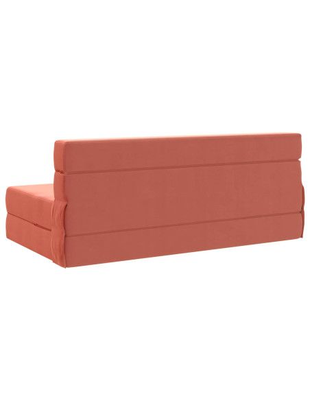 Divano Letto Pieghevole Rosso Arancio 203 x 152 x 15 cm