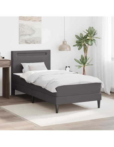 Struttura del letto con testiera Grigio 100 x 200 cm Similpelle