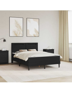 Struttura del letto con testiera Nero 140 x 190 cm Similpelle