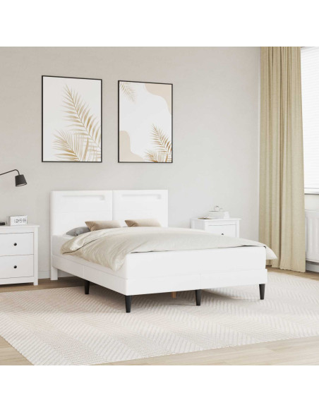 Struttura del letto con testiera Bianco 140 x 200 cm Similpelle