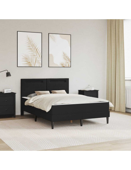 Struttura del letto con testiera Nero 160 x 200 cm Similpelle
