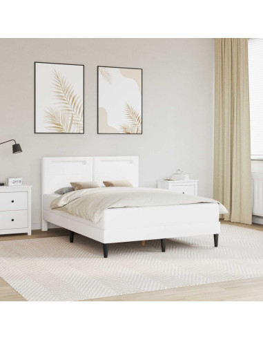 Struttura del letto con testiera Bianco 160 x 200 cm Similpelle