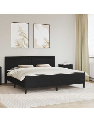 Struttura del letto con testiera Nero 180 x 200 cm Similpelle
