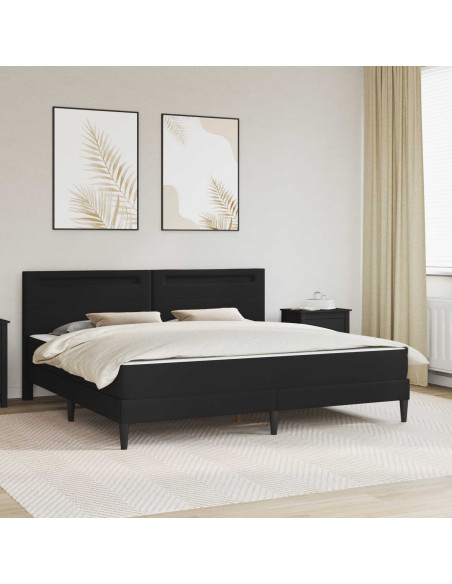 Struttura del letto con testiera Nero 180 x 200 cm Similpelle