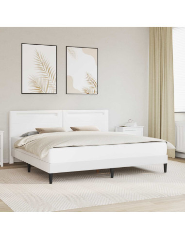 Struttura del letto con testiera Bianco 180 x 200 cm Similpelle
