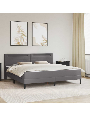 Struttura del letto con testiera Grigio 200 x 200 cm Similpelle
