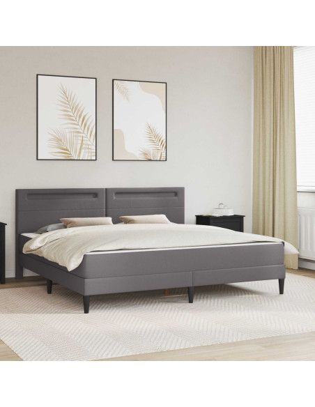 Struttura del letto con testiera Grigio 200 x 200 cm Similpelle