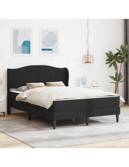 Struttura del letto con testiera Nero 120 x 190 cm Similpelle