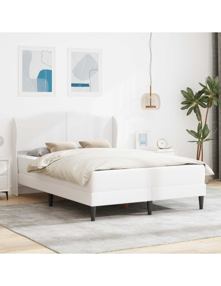 Struttura del letto con testiera Bianco 140 x 200 cm Similpelle