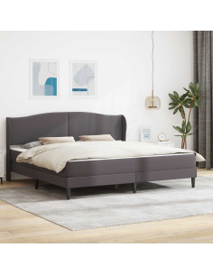 Struttura del letto con testiera Grigio 180 x 200 cm Similpelle