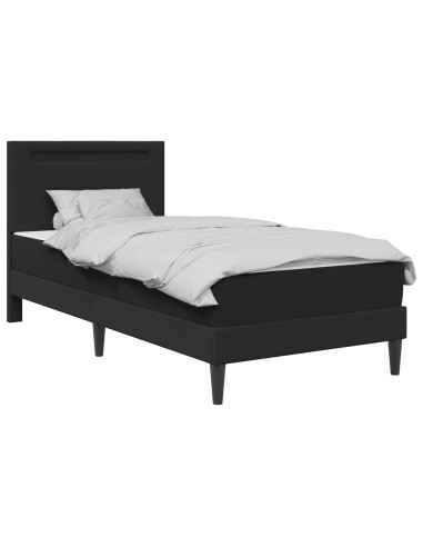 Struttura del letto con testiera Nero 100 x 200 cm Similpelle
