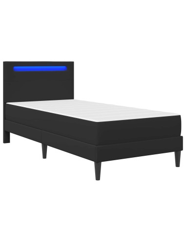 Struttura del letto con testiera Nero 100 x 200 cm Similpelle