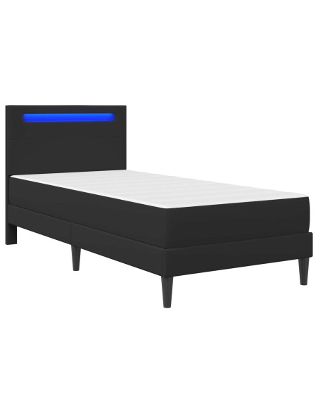 Struttura del letto con testiera Nero 100 x 200 cm Similpelle