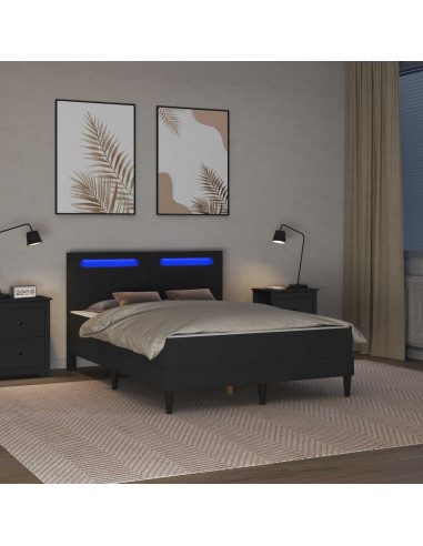 Struttura del letto con testiera Nero 120 x 200 cm Similpelle