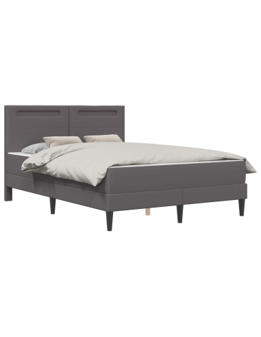 Struttura del letto con testiera Grigio 140 x 190 cm Similpelle
