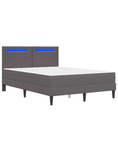 Struttura del letto con testiera Grigio 140 x 190 cm Similpelle