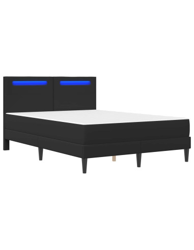 Struttura del letto con testiera Nero 140 x 190 cm Similpelle