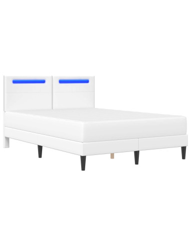 Struttura del letto con testiera Bianco 140 x 190 cm Similpelle