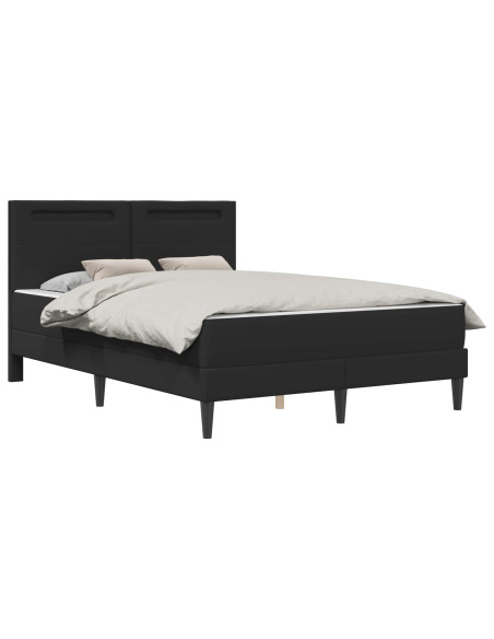 Struttura del letto con testiera Nero 140 x 200 cm Similpelle