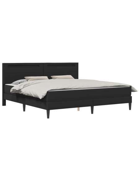 Struttura del letto con testiera Nero 180 x 200 cm Similpelle