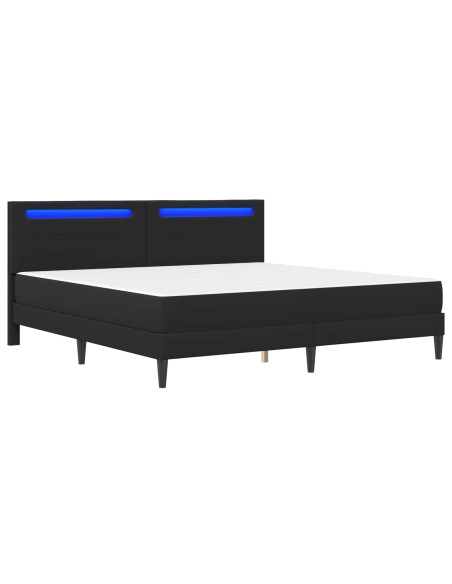 Struttura del letto con testiera Nero 180 x 200 cm Similpelle
