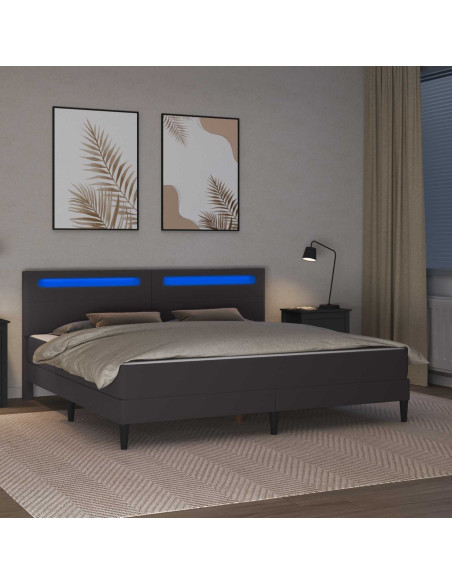Struttura del letto con testiera Grigio 200 x 200 cm Similpelle
