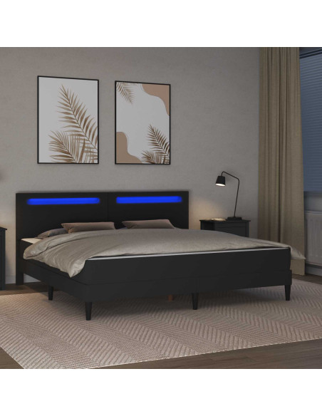 Struttura del letto con testiera Nero 200 x 200 cm Similpelle