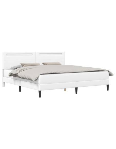 Struttura del letto con testiera Bianco 200 x 200 cm Similpelle