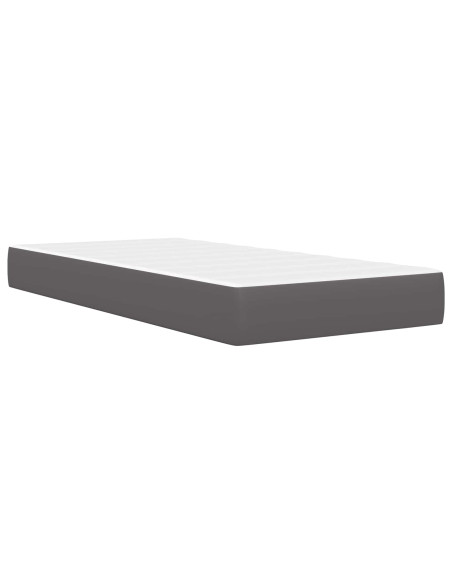 Struttura del letto con testiera Grigio 90 x 190 cm Similpelle