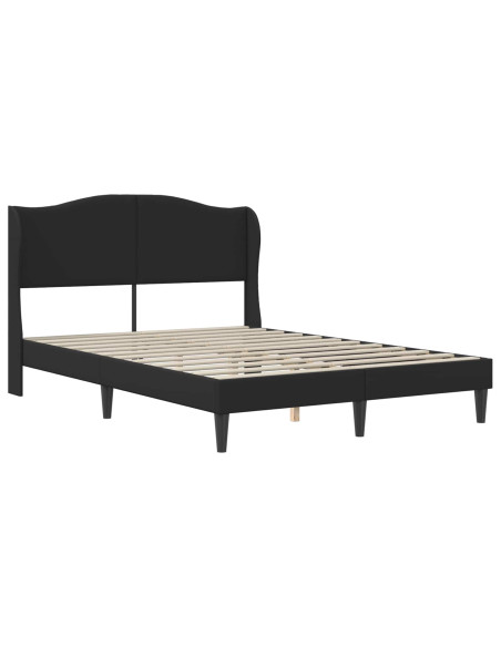 Struttura del letto con testiera Nero 120 x 190 cm Similpelle