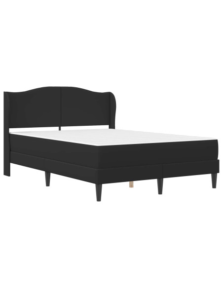 Struttura del letto con testiera Nero 140 x 200 cm Similpelle