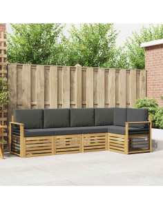 Set di divani da esterno 5 pcs Bianco e Antracite