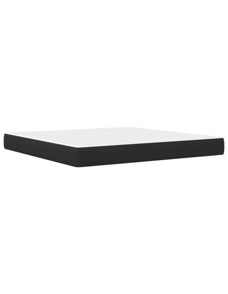 Struttura del letto con testiera Nero 180 x 200 cm Similpelle