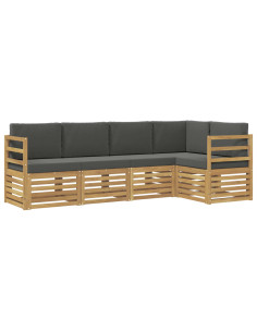 Set di divani da esterno 5 pcs Bianco e Antracite 2
