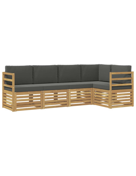 Set di divani da esterno 5 pcs Bianco e Antracite