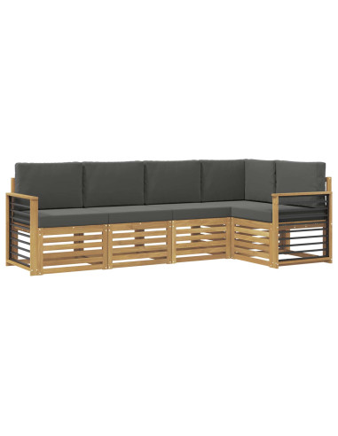 Set di divani da esterno 5 pcs Bianco e Antracite