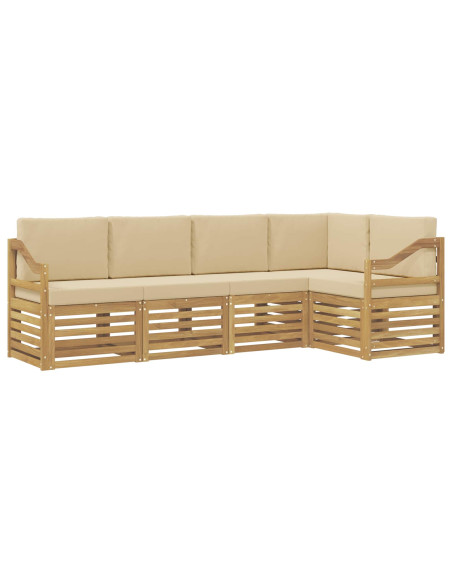 Set di divani da esterno 5 pcs Bianco e Beige