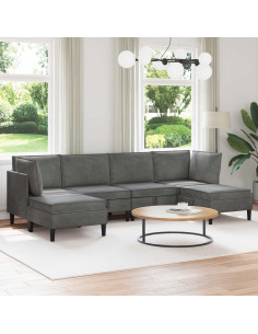 Set di mobili per il soggiorno 6 pcs Grigio Scuro Velluto
