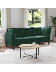 Set di mobili per il soggiorno 3 pcs Verde Scuro Velluto
