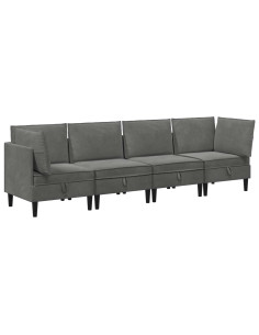 Set di mobili per il soggiorno 4 pcs Grigio Scuro Velluto 2