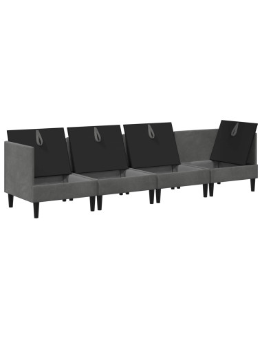 Set di mobili per il soggiorno 4 pcs Grigio Scuro Velluto