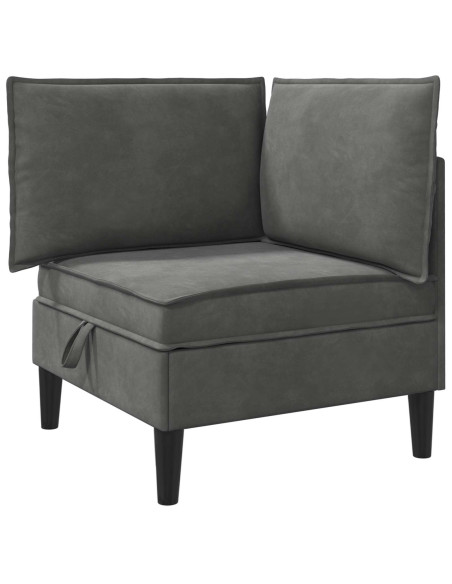 Set di mobili per il soggiorno 5 pcs Grigio Scuro Velluto