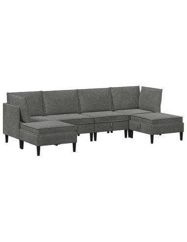 Set di mobili per il soggiorno 6 pcs Grigio Scuro Velluto
