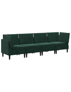 Set di mobili per il soggiorno 4 pcs Verde Scuro Velluto 2