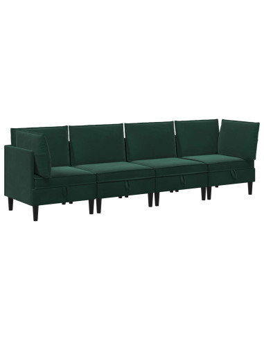 Set di mobili per il soggiorno 4 pcs Verde Scuro Velluto